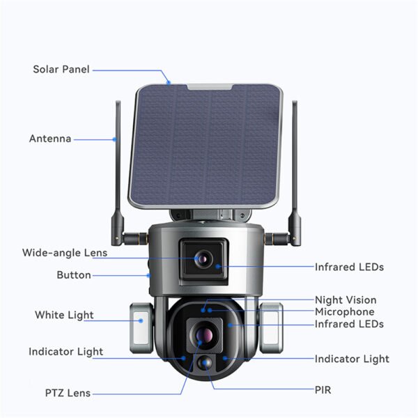 SFC034 Solar powered Camera 4K UHD Dual-Cameras